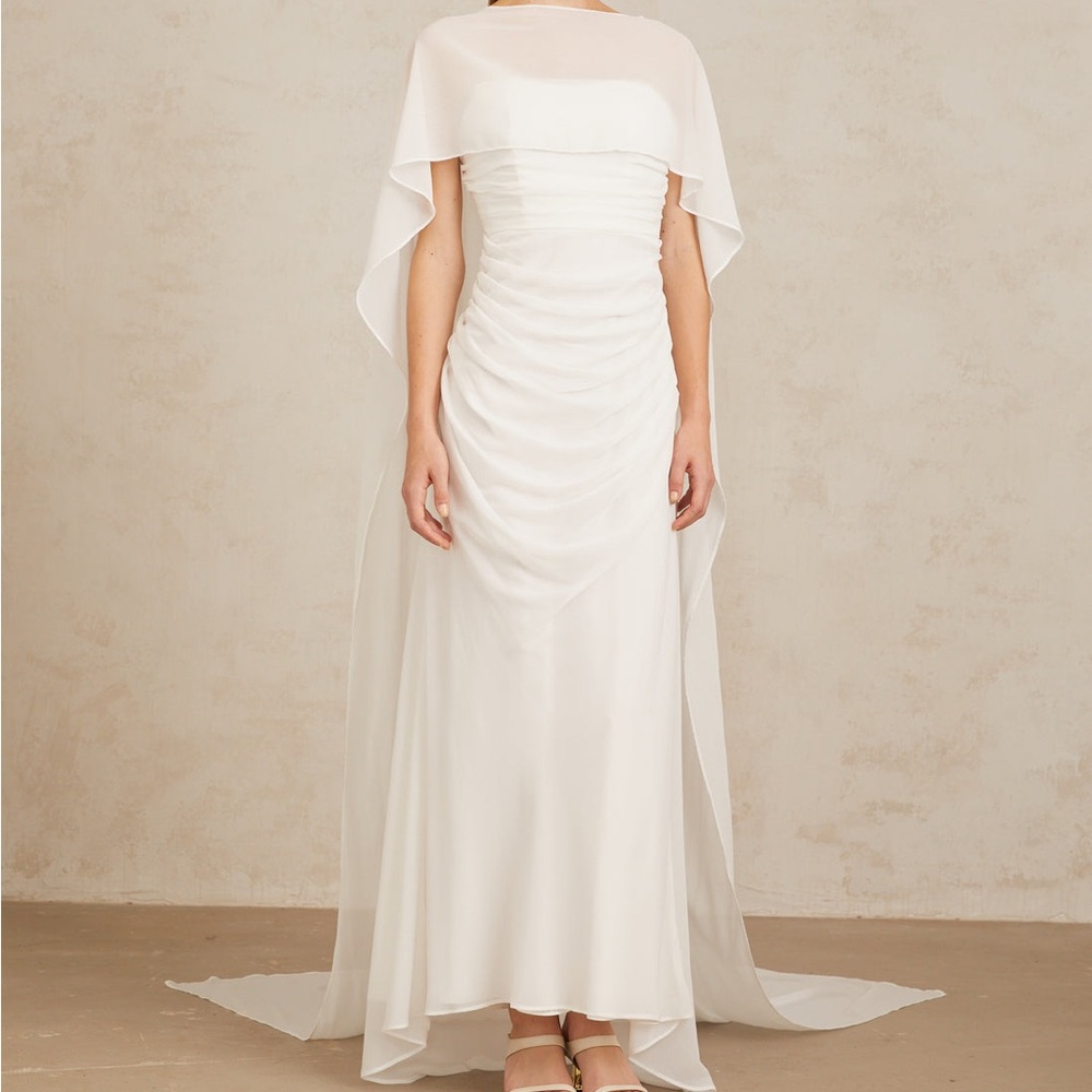 Miss Rosier Léonie White Tulle Cape & Dress Set — new, never worn or tried on - Picture 2 of 3